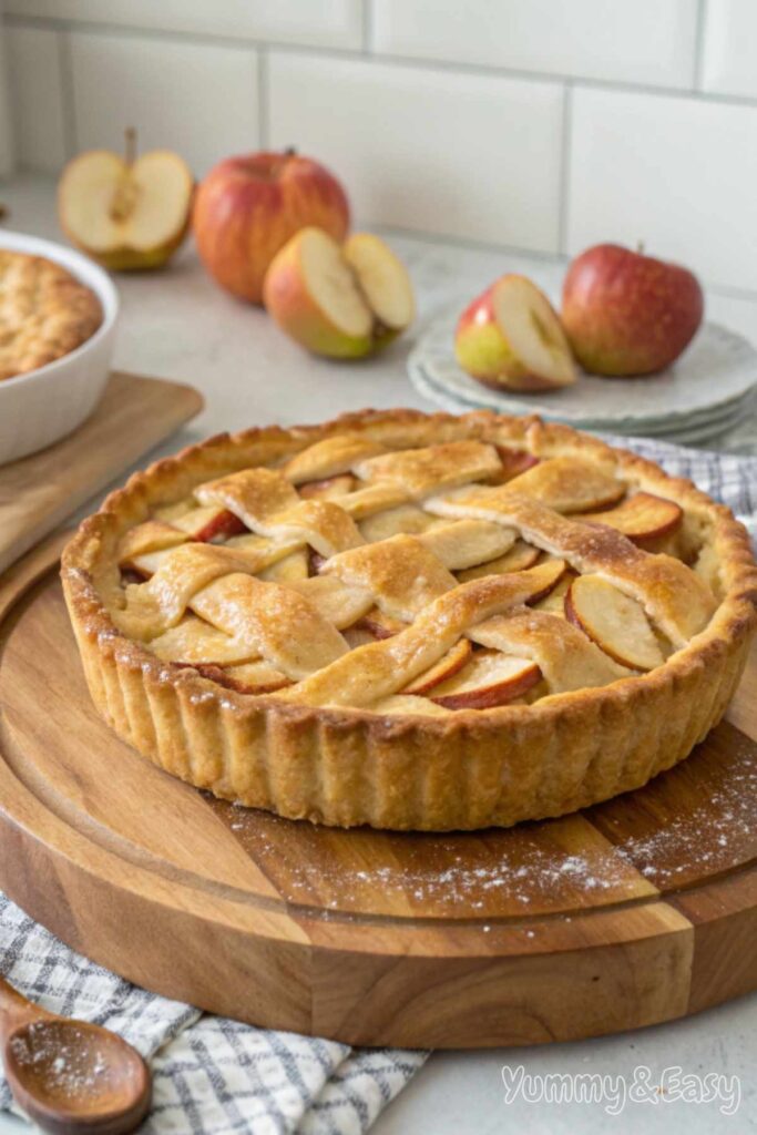 apple pie with golden crust