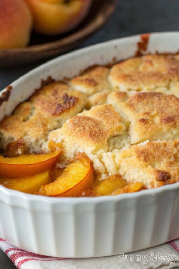 Overbaked and undercooked peach cobbler mistakes