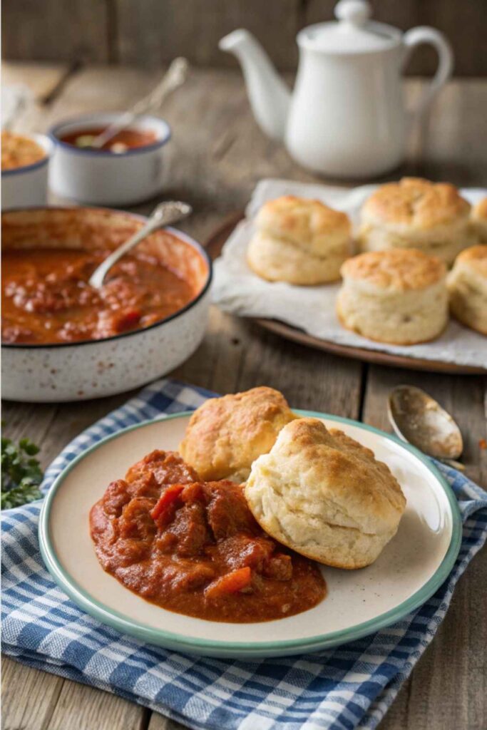 Southern biscuits with homemade tomato gravy