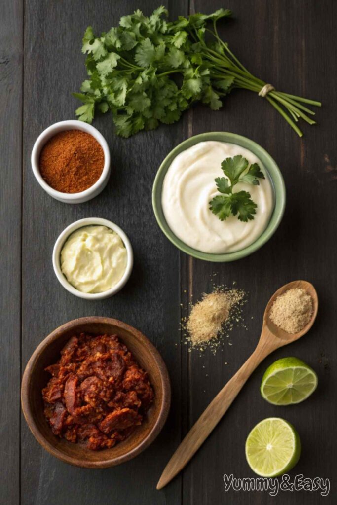 Ingredients for Homemade Chipotle Ranch Dressing