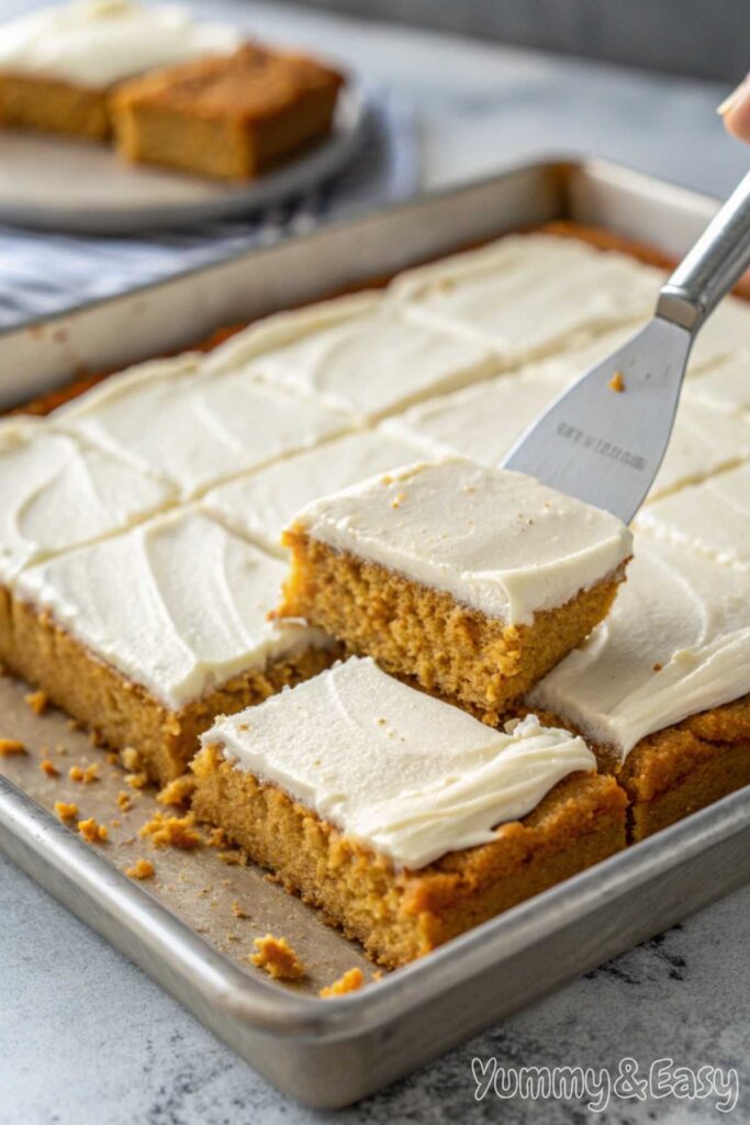 Step-by-step process of making pumpkin bars